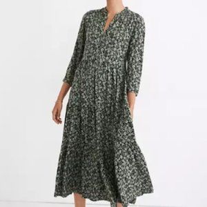 Button-Front Tiered Midi Dress in Fleur Field